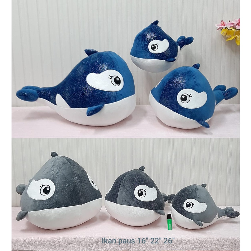 Boneka Ikan Paus Size 16&quot;/28cm/boneka animal/boneka anak lucu/Boneka Dolphin