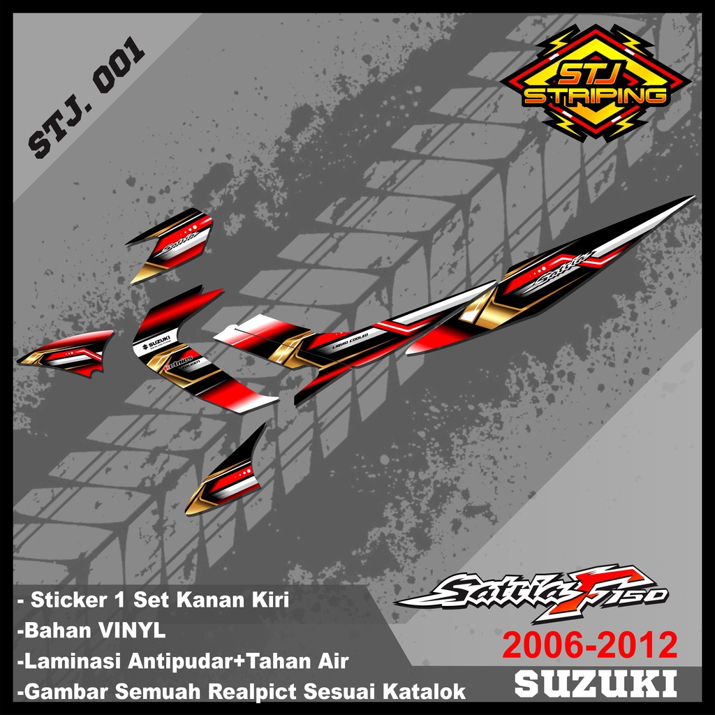 Sticker Striping SATRIA FU 2006/2012 - Stiker Striping  Variasi Motor SATRIA FU 2006/2012 Desain Rac