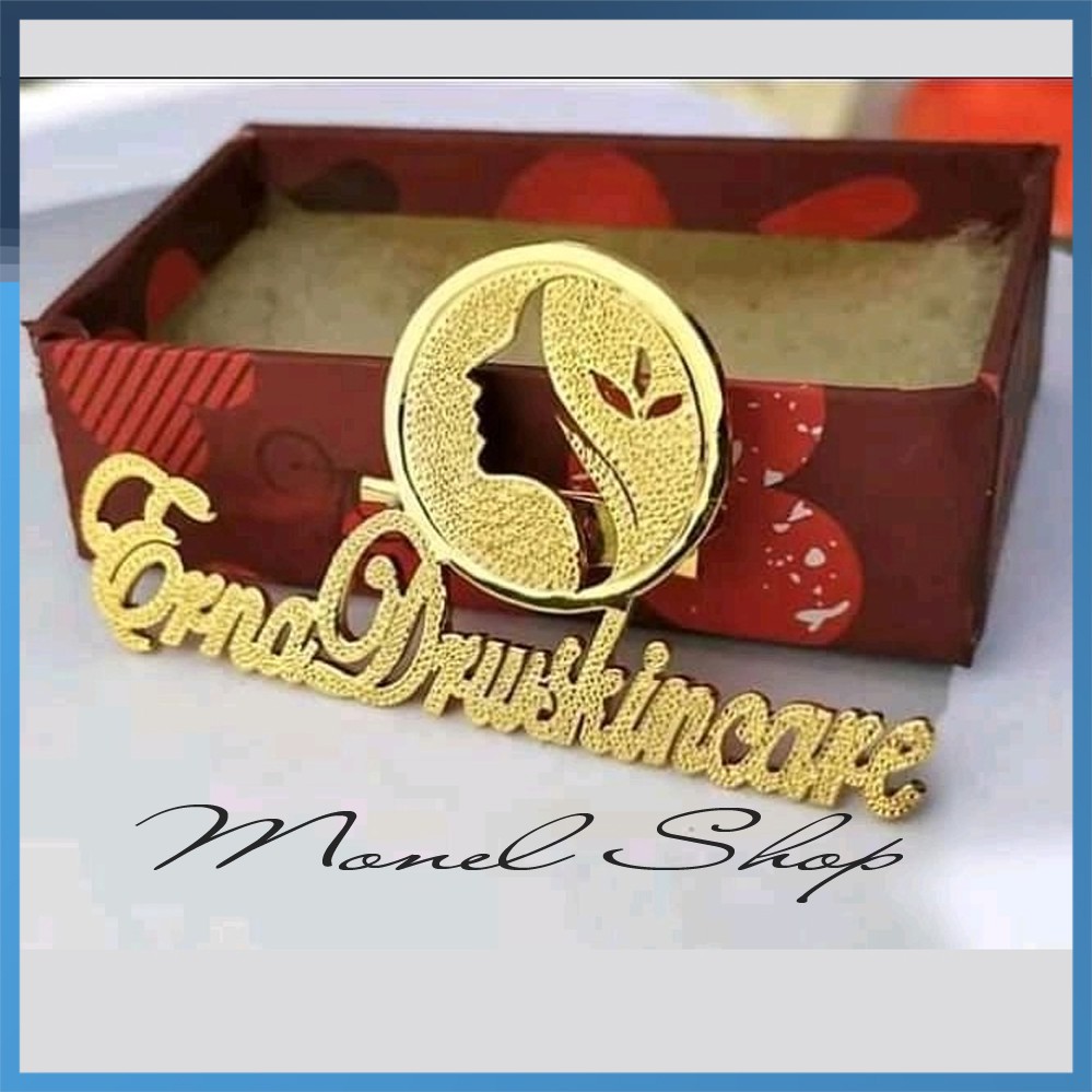 pin nama gold, Pin nama lapis emas, pin custom nama , pin lapis emas, pin ukir nama, pin custom logo