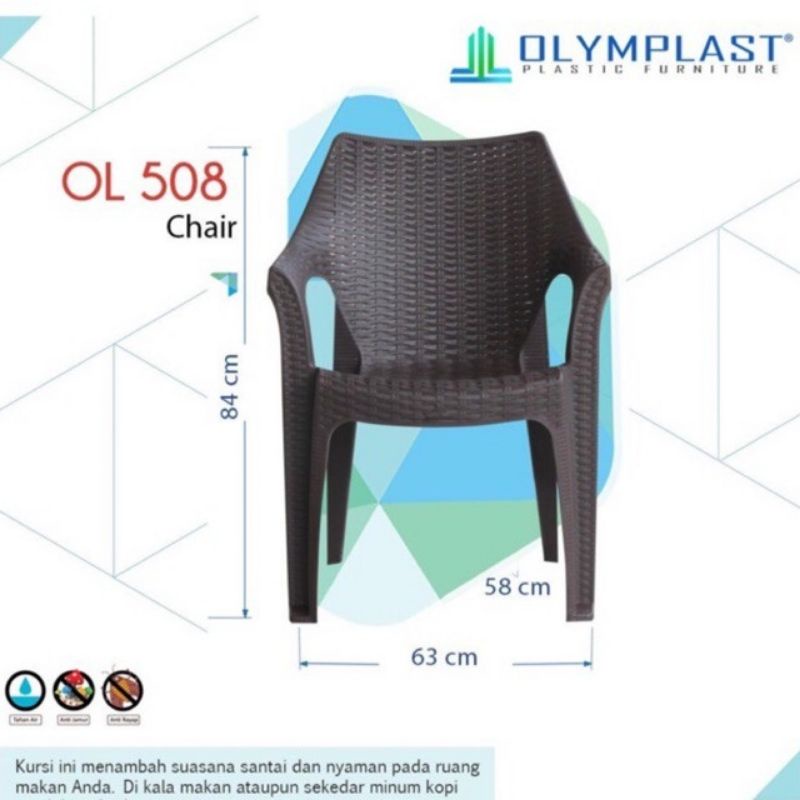 Kursi Sender Plastik Motif Rotan Olymplast Kursi Tangan
