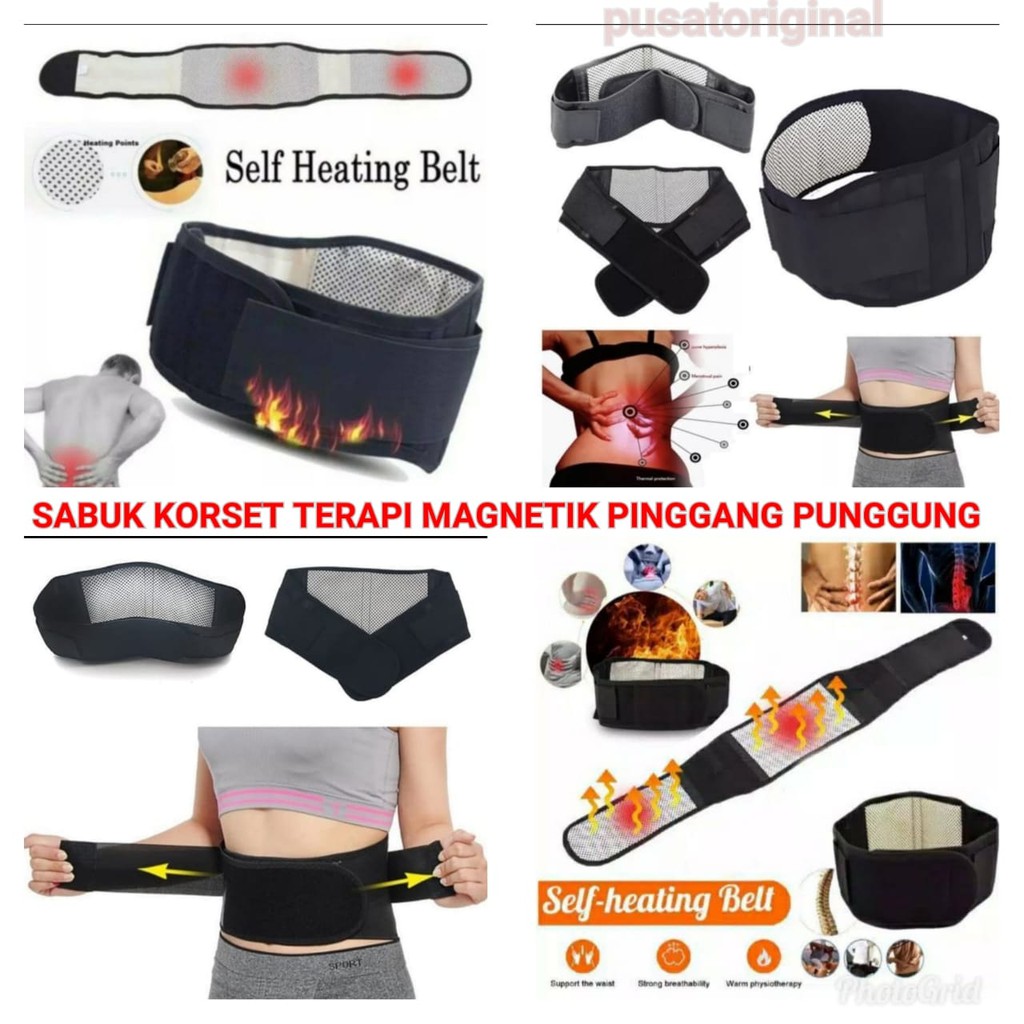 Sabuk Korset Terapi Alat Kesehatan Pemanas Pinggang Punggung Magnetik Magnet