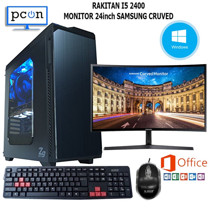 PC KOMPUTER RAKITAN GAMING WARNET OFFICE EDITING core i5 dan monitor