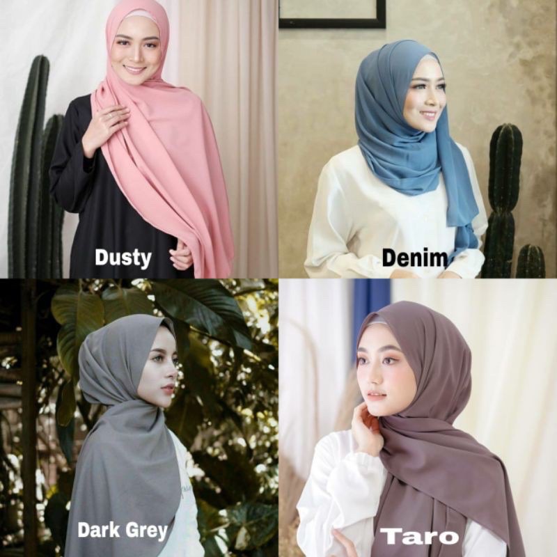 ALGHANI - PASHMINA CERUTY BABYDOLL BASIC SHAWL POLOS 180x75