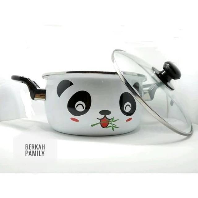 Maspion Panci Enamel Hello Panda 24Cm