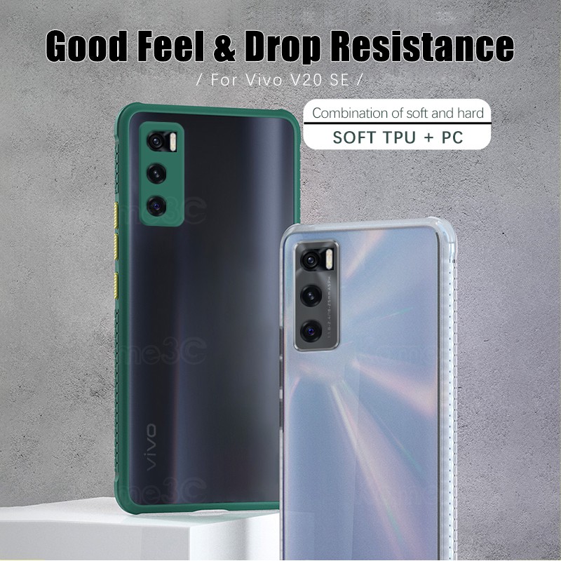 Kasing Hp Vivo V20 Se Casing Back Clear Hard Pc Non Slip Soft Tpu Edge Phone Case Cover Kesing Ponsel For Vivo V20se Shopee Indonesia