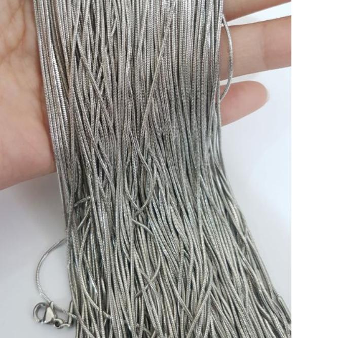 GROSIR Rantai Belut Kalung ANTI KARAT SELAMANYA Titanium Stainless 1 Lusin