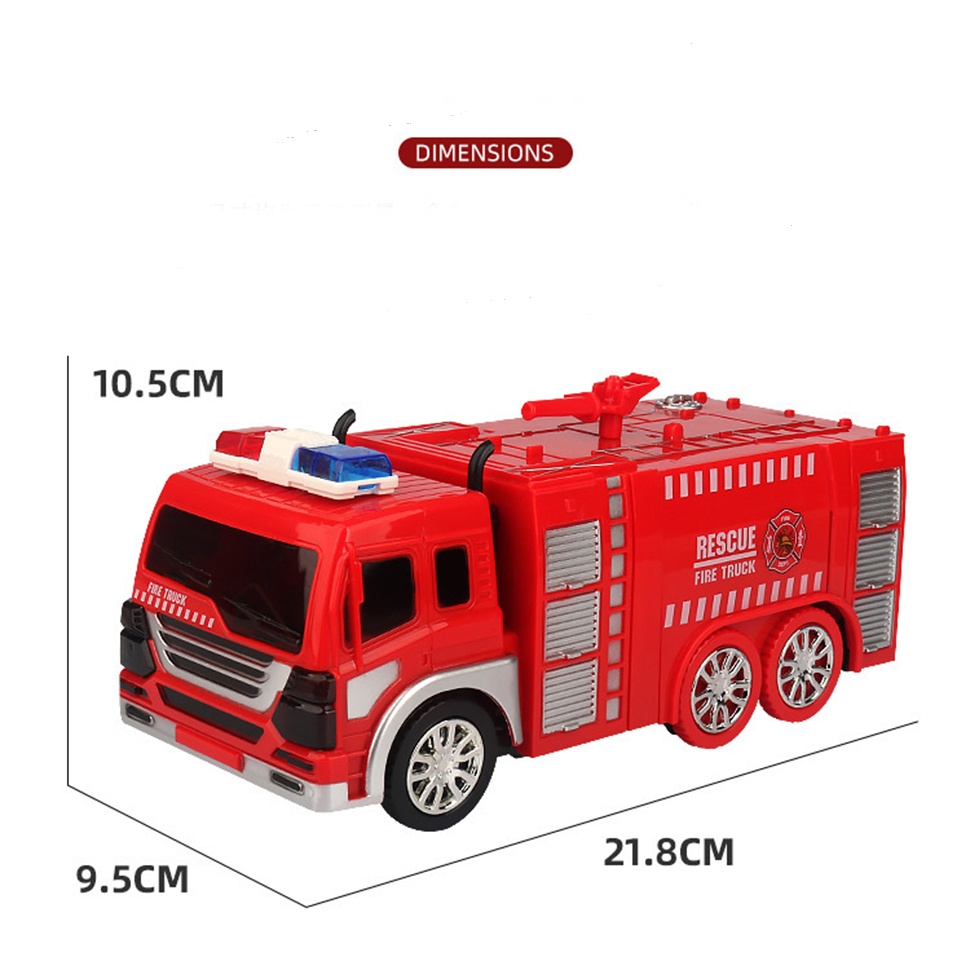 Mainan Robot Transformer Truk Pemadam Kebakaran / Mobil Truck Pemadam kebakaran Transformer LED+Musik / Transformer Mobil 2 in1