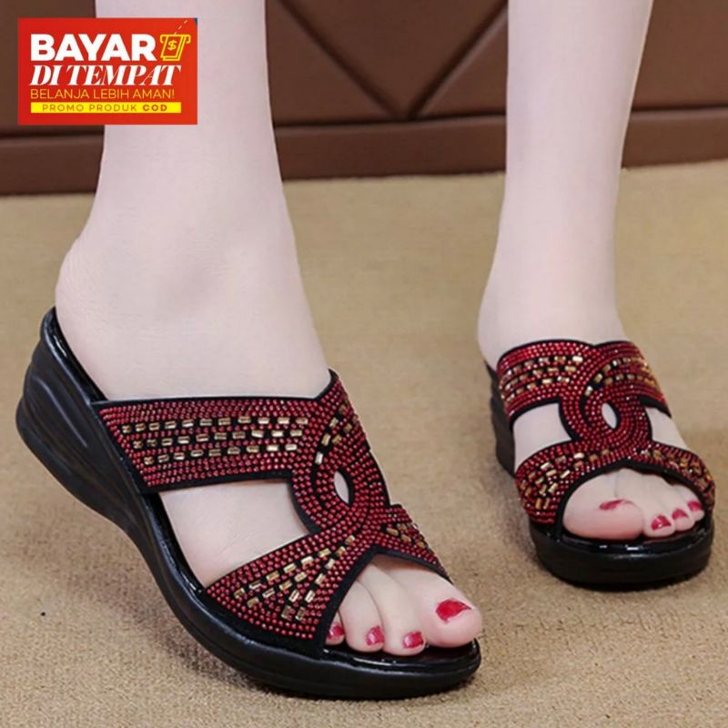 Sandal Wanita Terbaru-Sandal Wedges Calbi Sofia 5cm