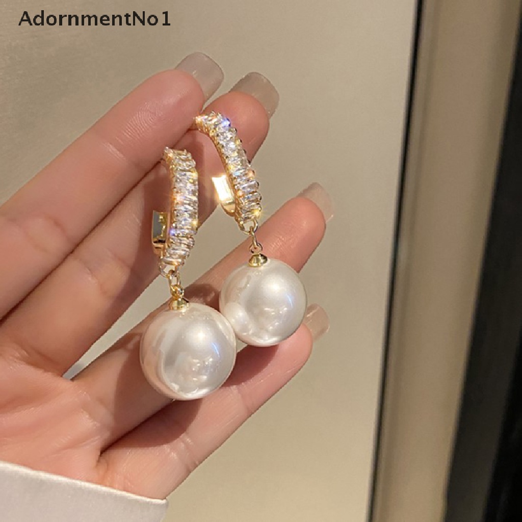 (AdornmentNo1) Anting Gantung Panjang Tusuk Gaya Bohemia Motif Bulat + Mutiara Putih Untuk Wanita / Pernikahan