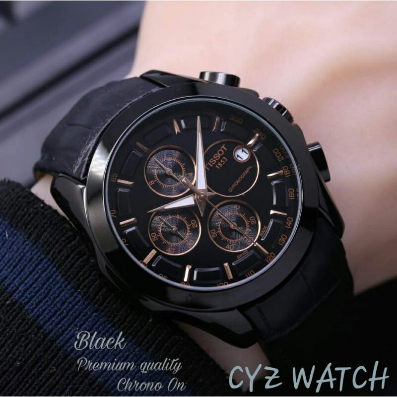Jam Tangan Pria Elegan Exclusive TIS SOT MASTER SPORTY Premium Watch Full Black