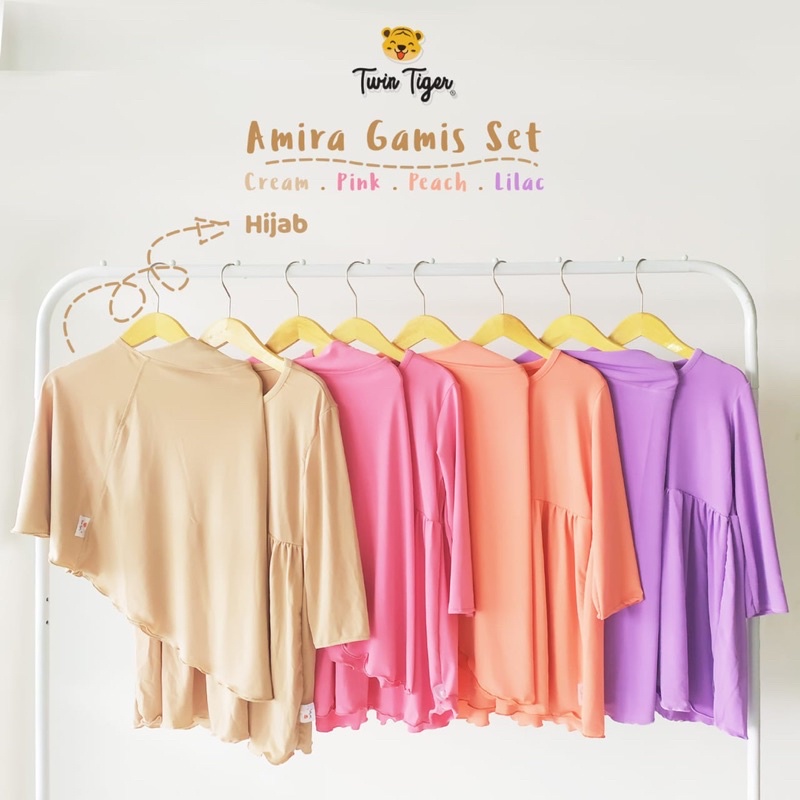 Twin Tiger 0-6 Tahun Farah Amira Gamis Set Raya / Setelan Gamis Lebaran / Pakaian Muslim Anak Ukuran SML Raya Set CBKS