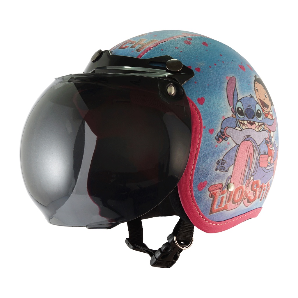 Helm Bogo Retro Anak Untuk Usia 2-6 Tahun Motif Free Fire - Biru Merah