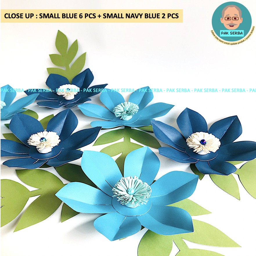 Bunga Kertas Dekorasi / Paper Flower Backdrop Photobooth (Biru)