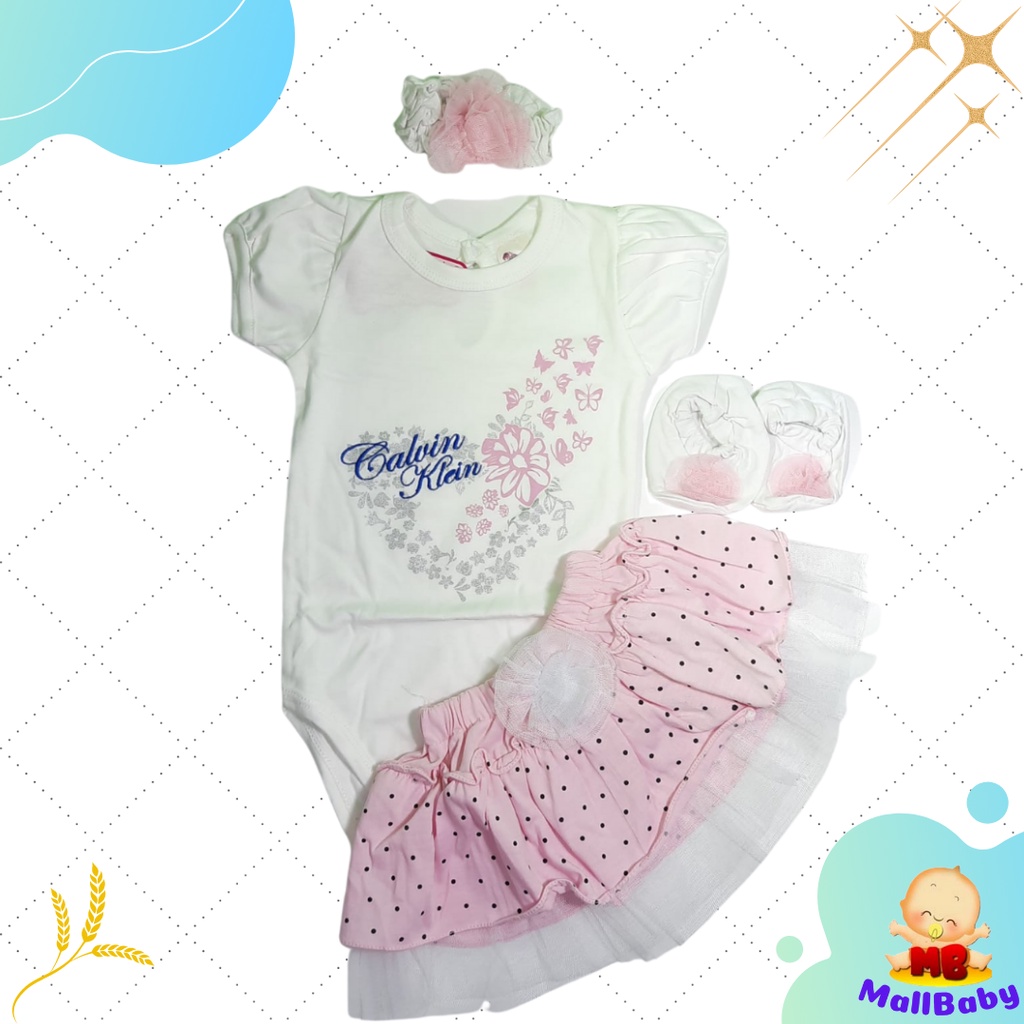 Jumper Bayi Bando Lucu Bandana Sepatu Bayi Baju anak Bayi Perempuan Cewek CK Love