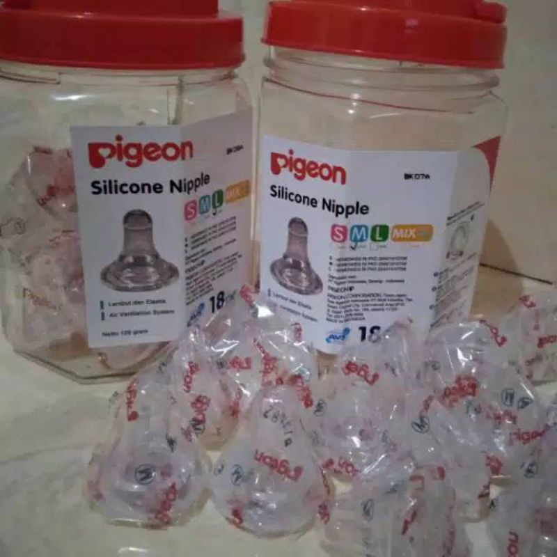 PIGEON NIPLE SILICON ECO STANDAR - NIPLE DOT PIGEON UNTUK BAYI UKURAN S.M.L HARGA SATUAN/ECER