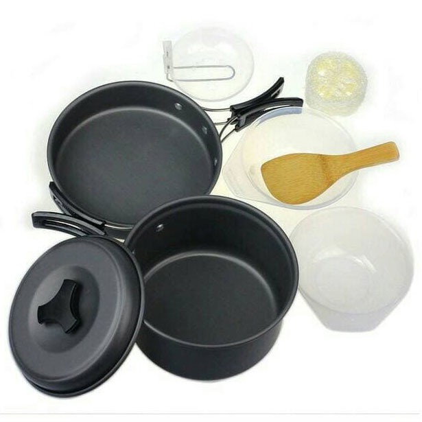 PANCI MASAK ISI 8 SET / Cooking Set Outdoor 8 PCS / ALAT MASAK CAMPING / PANCI ALUMINIUM