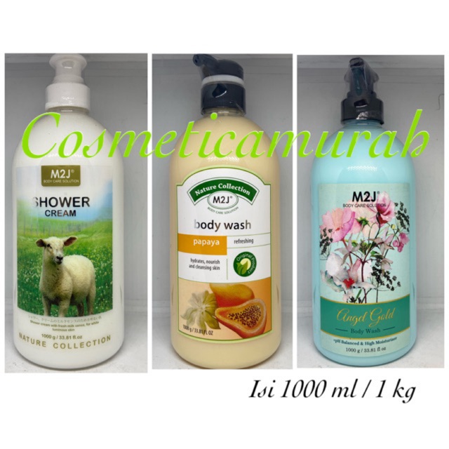 [ 1000 ml + botol ] M2J shower cream / SABUN MANDI M2J / M2J body wash cream