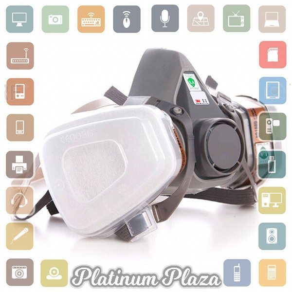 ELESESAFE Masker Gas Respirator - 6200 - Gray`96P8EP-