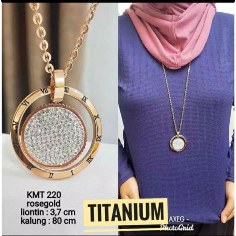 Titanium anti karat kalung hijab/kalung panjang 80 cm