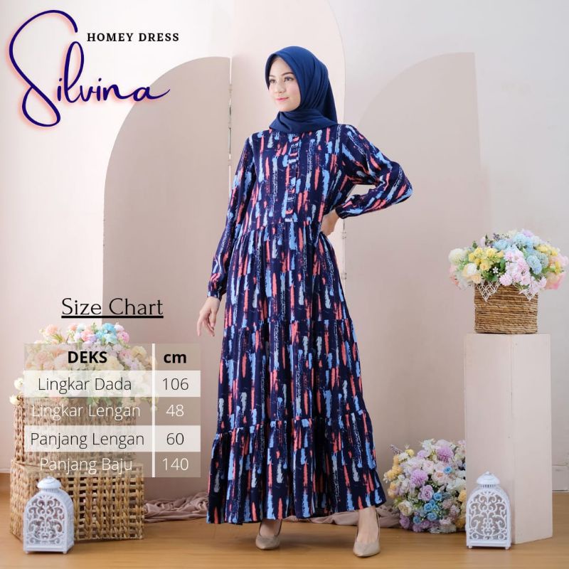 New - Homey Dress Salur Gamis Dewasa Murah Jumbo Bahan Katun Rayon Premium Nyaman Dipakai | Bisa Cod