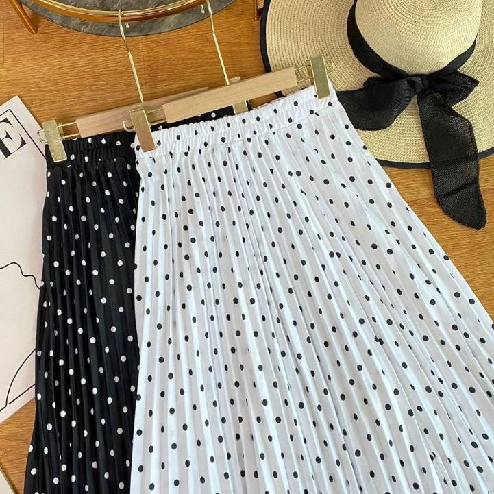 Barang Keren ROK POLKADOT / ROK PLISKET POLKADOT / ROK PLISKET MOTIF POLKADOT / ROK POLKA / ROK POLK