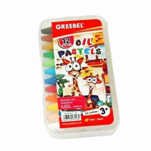 

PASTEL-DRY-OIL- OIL PASTEL ( CRAYON ) GREEBEL 3+ ( 12 WARNA ) -OIL-DRY-PASTEL.
