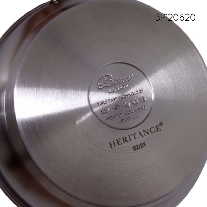 BIMA HERITANCE PRO LITE FRYPAN 3 PLY STAINLESS Penggorengan Stainless BP121820 BP120820-6
