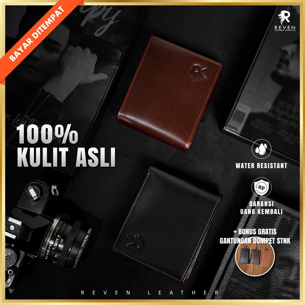 Dompet Kulit Lipat Kartu Pria 100% Kulit Asli Original Terlaris Quality Premium Exclusive Branded