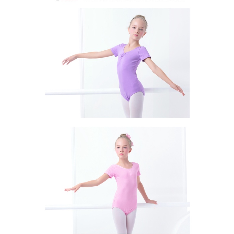 LEOTARD ANAK COTTON SPANDEX KATUN SPANDEKS PINK UNTUK BALET GYM SENAM BAJU ATASAN BALLET