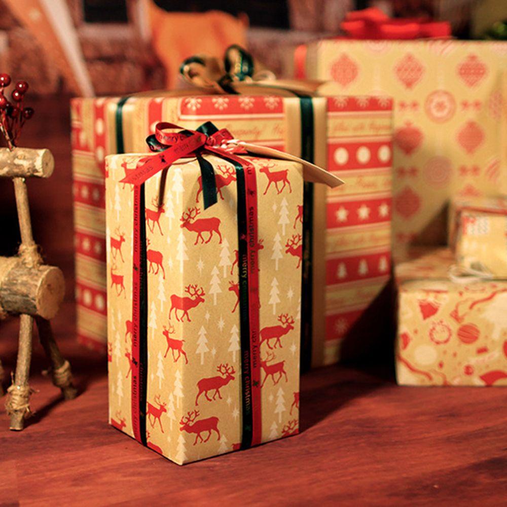 Preva 70x50 cm Natal Wrapping Paper Dekorasi Pesta Pernikahan Snow Elk Xmas Gift Wrap