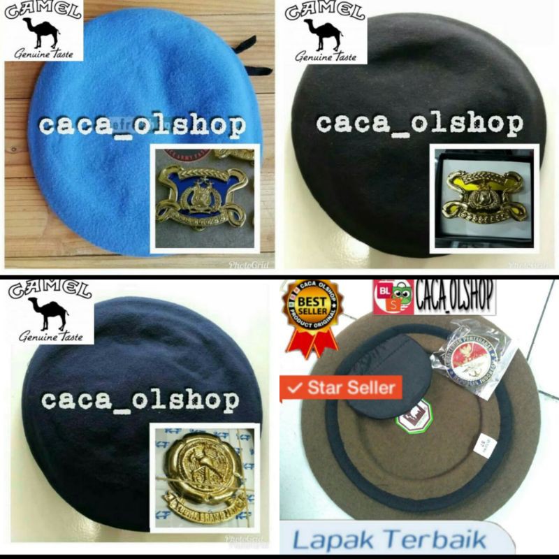 BARET CAMEL 100% PUREWOOL + EMBLEM PROVOS SABHARA DAMKAR KEMHAN PEMADAM