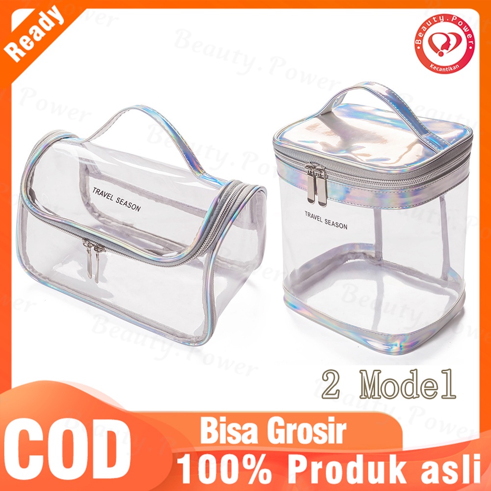 Kosmetik Cube Transparan Clear PVC Toiletries Wash Bag Tas Travel Kosmetik Transparan Bening