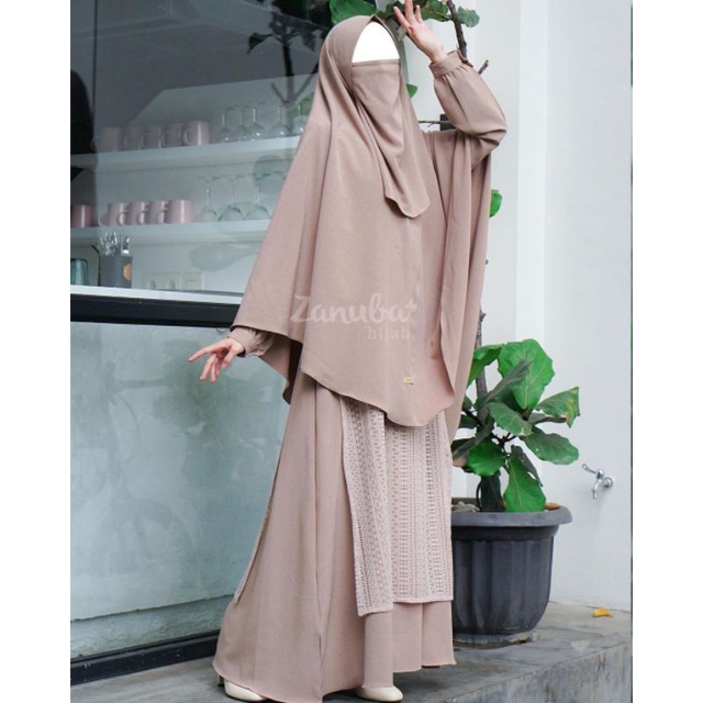 Gamis Vest Lace Set Zanuba