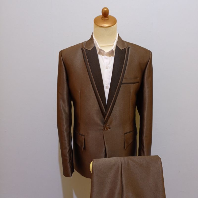 JAS WEDDING / JAS PENGANTIN /JAS FORMAL SEMI WOOL - COKLAT TUA