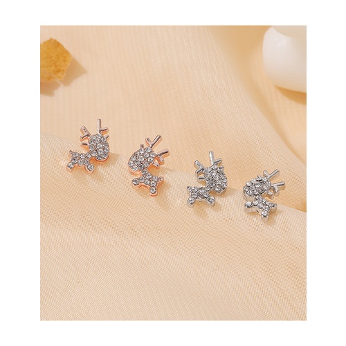 LRC Anting Tusuk Fashion Alloy Diamond Elk Stud Earrings Q22254