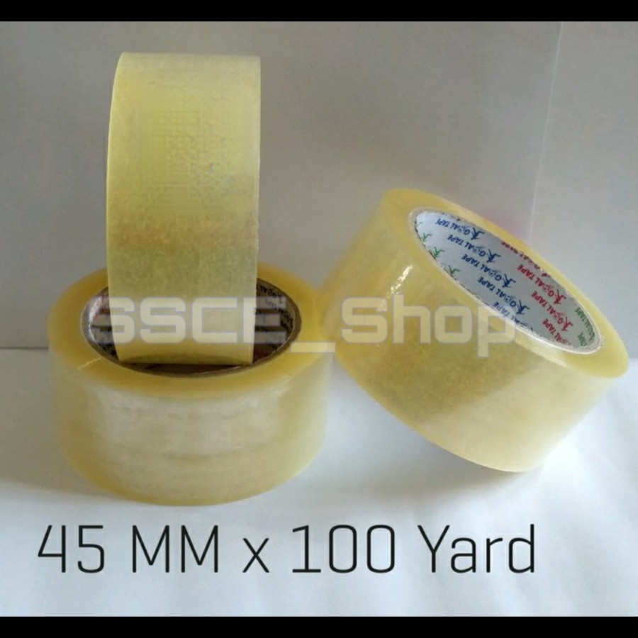 Lakban Bening 2 inch 45 mm x 100 yard GOAL TAPE MURAH