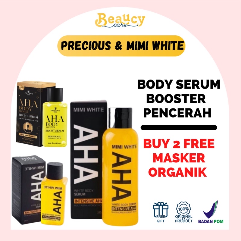 Precious Skin AHA Mimi Brightening &amp; Whitening Booster BodySerum / Serum Pemutih Badan &amp; Kulit