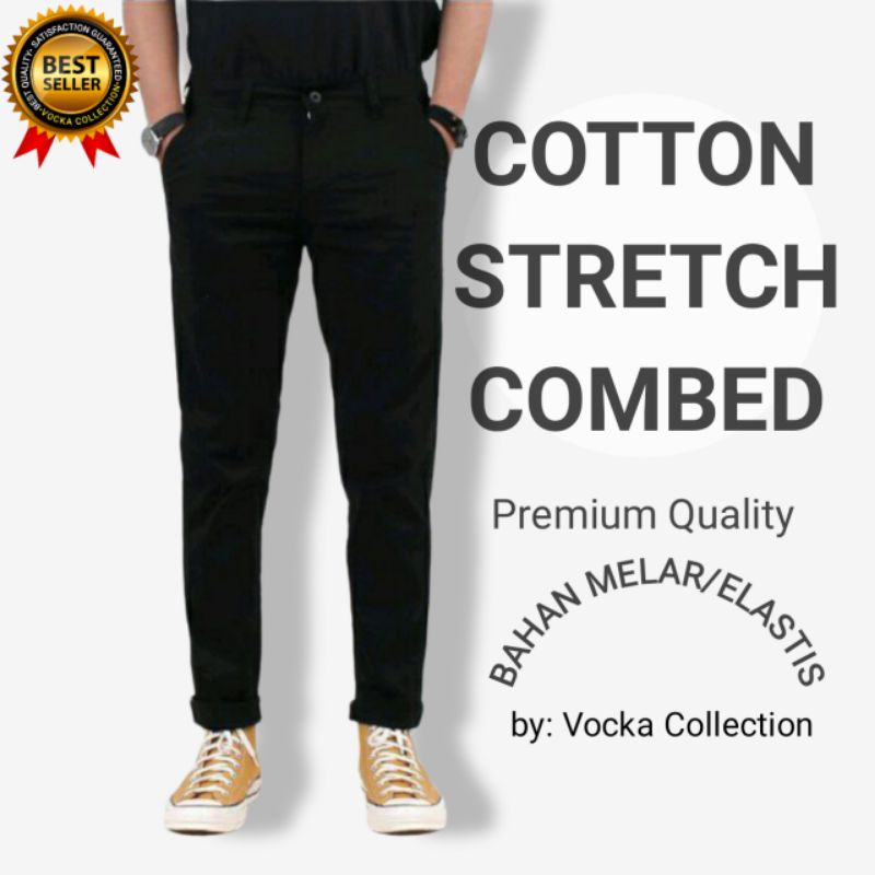 CELANA PRIA CHINO Slim fit Panjang Pria Kerja kantor Santai Liburan Cowok Original VOCKA Denim