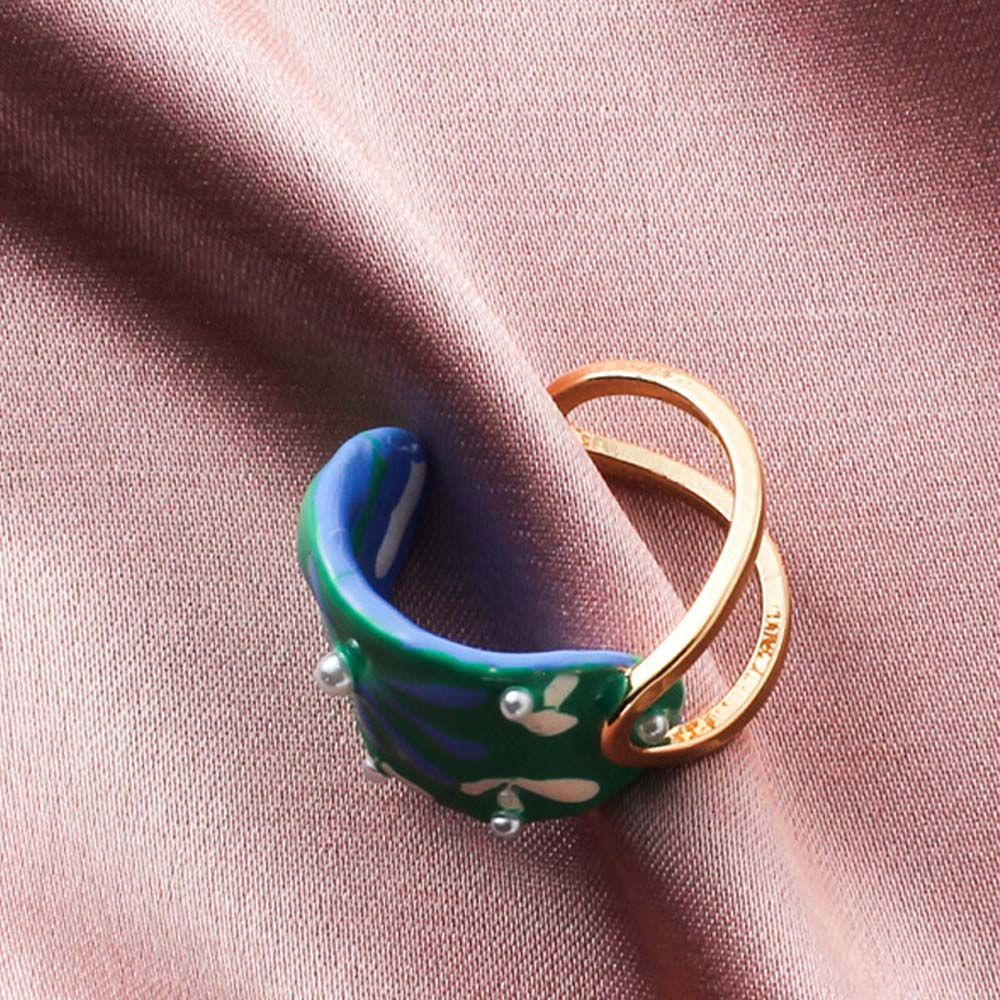 Needway  Gifts Metal Rings Women Girls Open Rings Oil Drop Rings Men Irregular Geometric Handmade Ins Romantic Party Jewelry