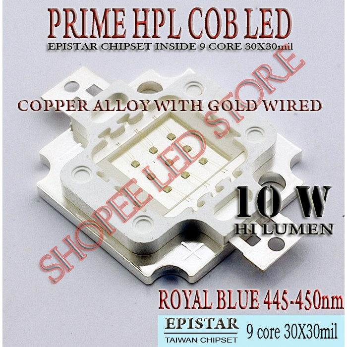 ROYAL BLUE RB GENUINE 10W EPISTAR HPL COB LED 10 WATT ROYAL BLUE LAMPU SOROT SUPER TERANG