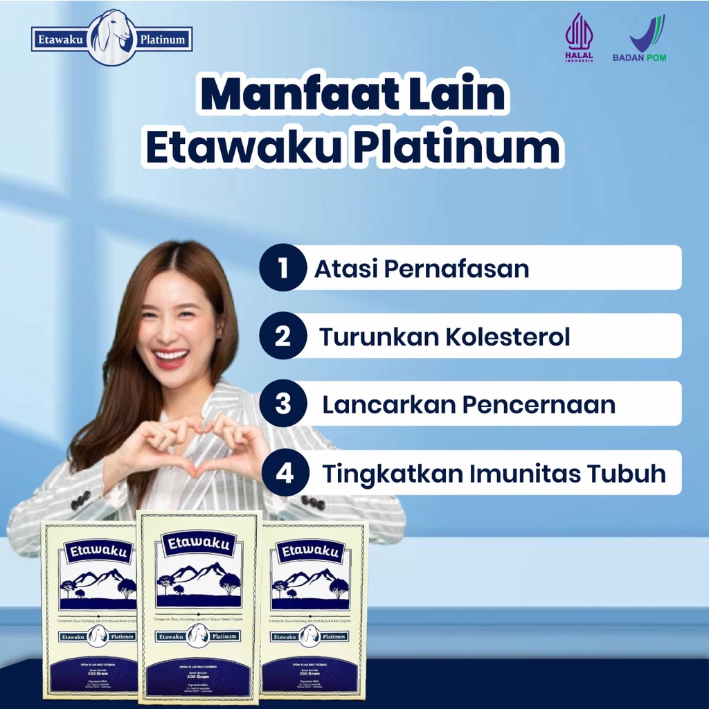 Etawaku Platinum Susu Kambing Etawa dan Krimer Nabati 100% Asli Original Untuk Atasi Nyeri Sendi Sesak Nafas Kesehatan Tulang dan Sendi Sehat Rendah Gula Teruji Klinis