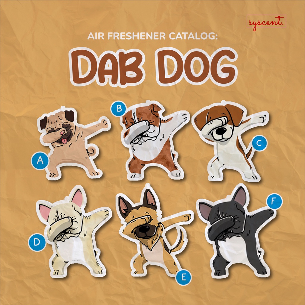 SYSCENT Parfum Mobil / Pengharum Ruangan Anjing Lucu Pug Dab Dog