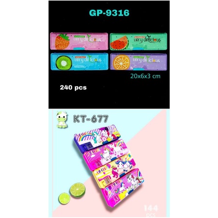 

FREE BUBBLE WARP Tempat Pensil Kotak Pensil Magnet Dua 2 Sisi Kuda Unicorn 9317/ Fruits Buah 9316/ KT 677