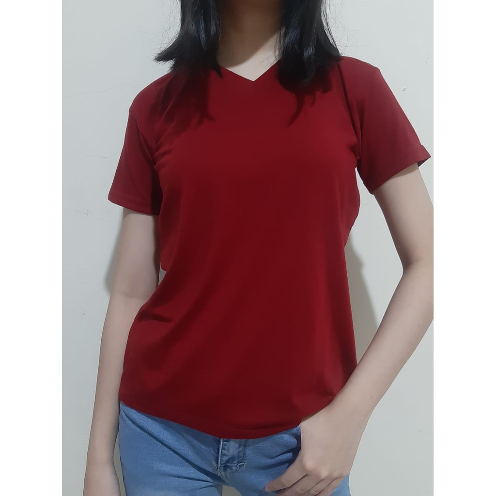 kaos v-neck cewek