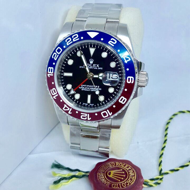 Rolex Pria GMT Master II 4 cm Super Bergaransi Merah Biru