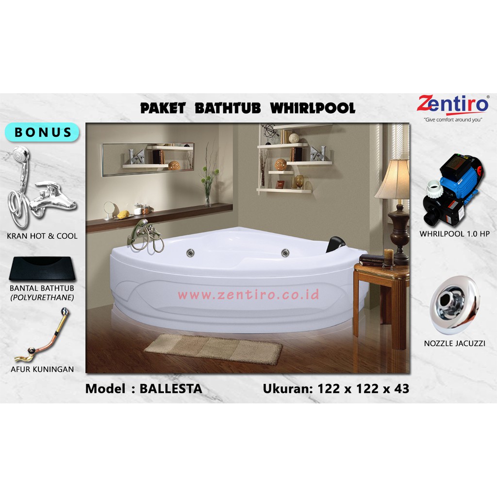 JACUZZI BATHTUB || BATHTUB WHIRLPOOL ZENTIRO BALLESTA