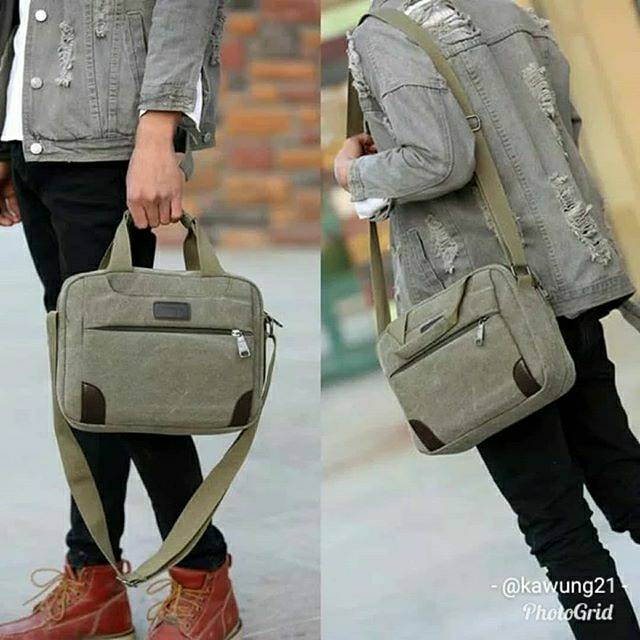 TP22 Tas Selempang Kanvas Pria Sling Shoulder Bag Cowo Keren Modis