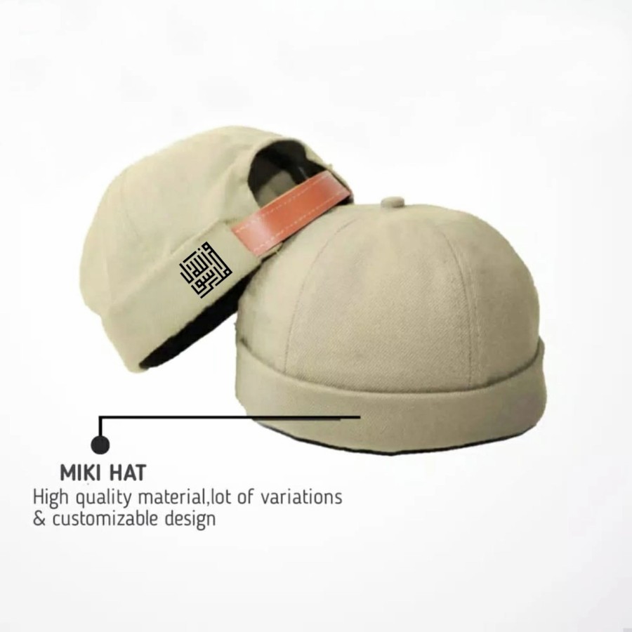 Mikihat / Peci Uas / Miki Pat / Peci Pria / Peci Brimless / Logo Muhammadurasulullah