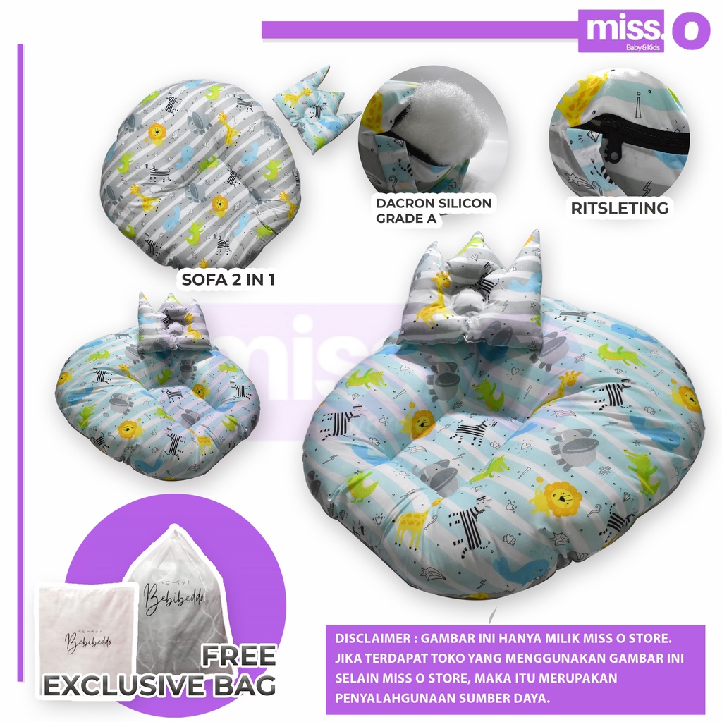 Sofa bayi / baby launger FREE bantal mahkota bayi dan tas