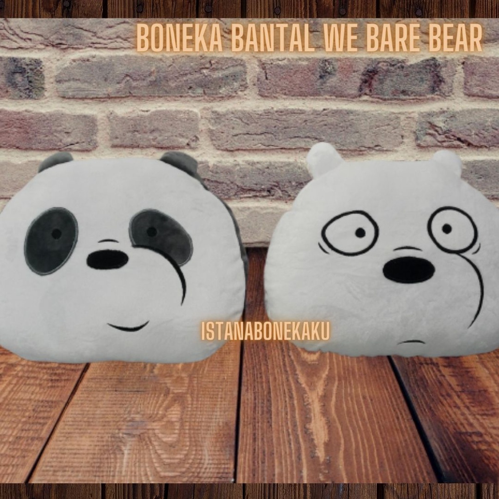 Boneka Bantal We Bare Bears Panda Beruang Kualitas Bahan Halus Lembut Banget